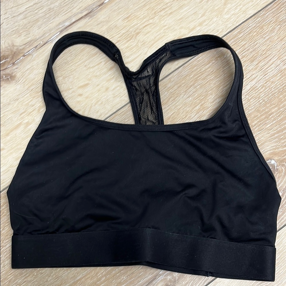 Victoria's Secret Black Mesh Racerback Sports Bra